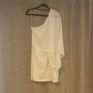 Halston heritage white asymmetrical short dress